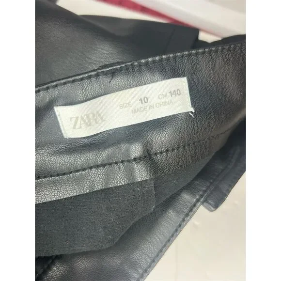 ZARA Women's High-Waist Cropped Pants Black Size 10 Casual - Picture 6 of 8